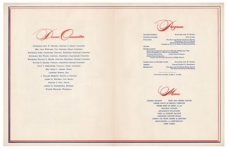Lot #145 Dwight and Mamie Eisenhower Signed 1962 'Republican Congressional Dinner' Program - Image 2