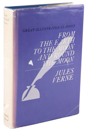 Lot #545 Apollo Astronauts (7) Multi-Signed Book - From the Earth to the Moon and Round the Moon - Image 1