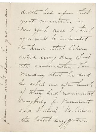 Lot #144 Grace Coolidge Autograph Letter Signed as First Lady on the Death of Calvin Coolidge, Jr. - Image 2