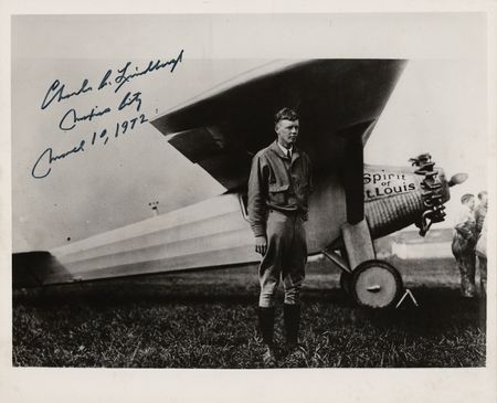 Lot #535 Charles Lindbergh Signed Photograph of the 'Spirit of St. Louis' - Image 1