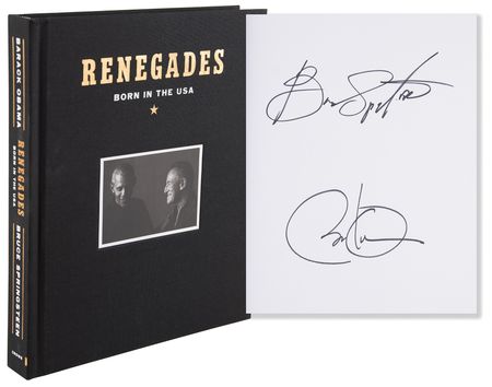 Lot #235 Barack Obama and Bruce Springsteen Signed Book - Renegades - Image 1