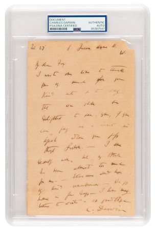 Lot #346 Charles Darwin Autograph Letter Signed on The Descent of Man: 