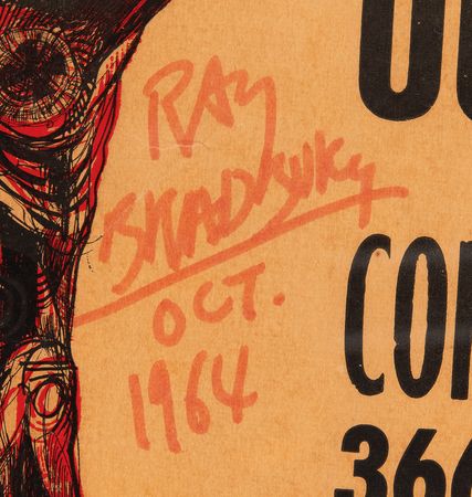 Lot #637 Ray Bradbury Signed Original 1964 'The World of Ray Bradbury' World Premiere Poster - Image 2