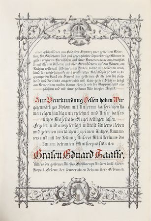 Lot #333 Franz Joseph I of Austria Hand-Illuminated Document Signed - Image 7
