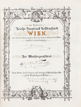 Lot #333 Franz Joseph I of Austria Hand-Illuminated Document Signed - Image 8
