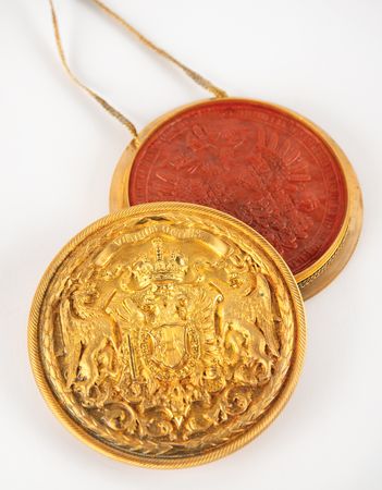 Lot #333 Franz Joseph I of Austria Hand-Illuminated Document Signed - Image 9