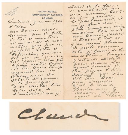 Lot #580 Claude Monet Writes Home from London, Seeking an Update on His Beloved Garden and Greenhouse - Image 1