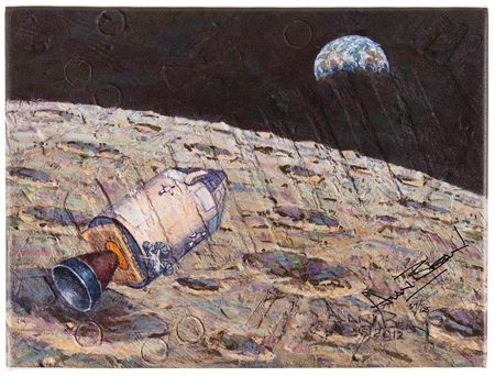 Lot #570 Alan Bean Signed Canvas Giclee Print: 'Apollo 12 Is Headed Home' (Ltd. Ed. #57/125) - Image 1