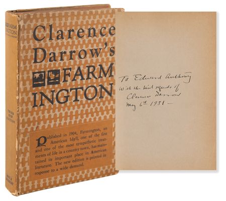 Lot #392 Clarence Darrow Signed Book - Farmington - Image 1