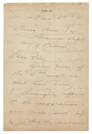 Lot #221 William McKinley Letter Signed on Tariffs - Image 1