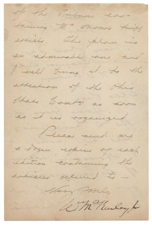 Lot #221 William McKinley Letter Signed on Tariffs - Image 2