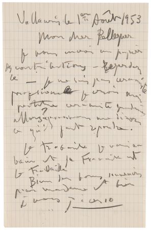 Lot #581 Pablo Picasso Autograph Letter Signed - 