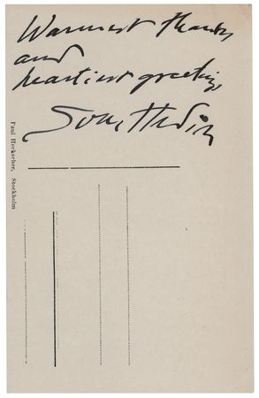 Lot #417 Sven Hedin Signed Postcard Photograph - Image 1