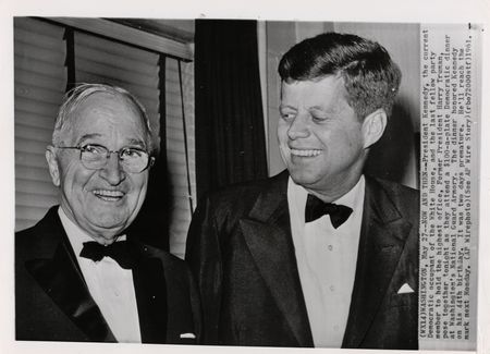 Lot #210 John F. Kennedy and Harry S. Truman 1961 Original Wirephoto - Image 1