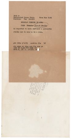 Lot #490 Joseph Stalin Original Wirephoto (1953) - Image 2