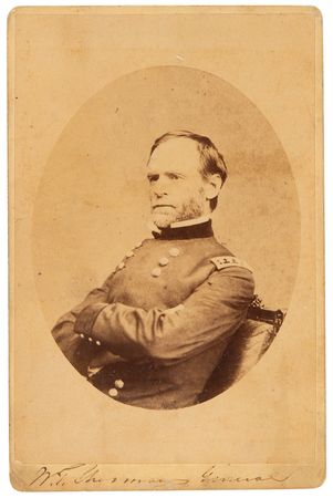 Lot #530 William T. Sherman Twice-Signed Photograph - Image 1