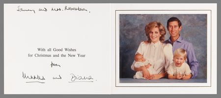 Lot #338 Princess Diana and King Charles III Signed Christmas Card (1986) - Image 1