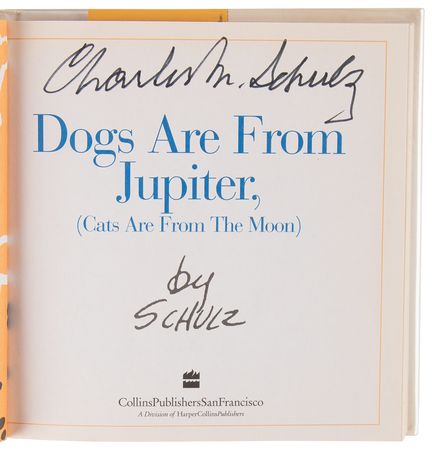 Lot #620 Charles Schulz Signed Book - Dogs Are From Jupiter (Cats Are From The Moon) - Image 4