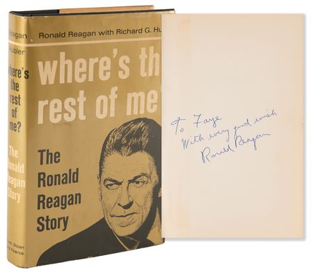 Lot #239 Ronald Reagan Signed Book - Where's the Rest of Me? - Image 1