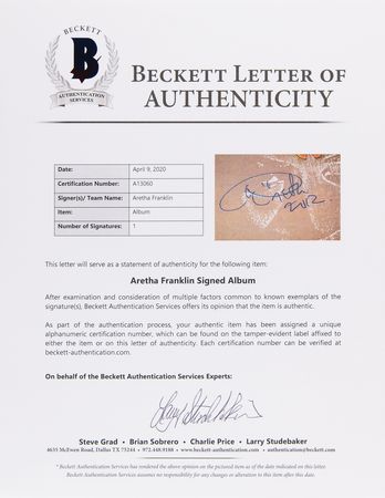 Lot #713 Aretha Franklin Signed Album - Greatest Hits Vol. II - Image 2