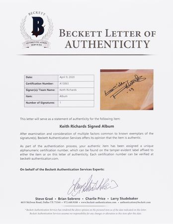 Lot #730 Rolling Stones: Keith Richards Signed Album - Made in the Shade - Image 2