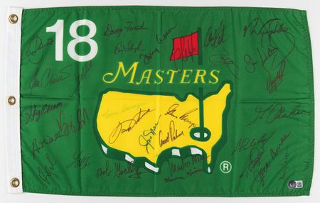 Lot #907 Golf Masters Winners (30) Signed Masters Golf Tournament Flag - Image 1