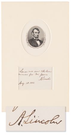 Lot #37 Abraham Lincoln Autograph Note Signed as President - Image 1
