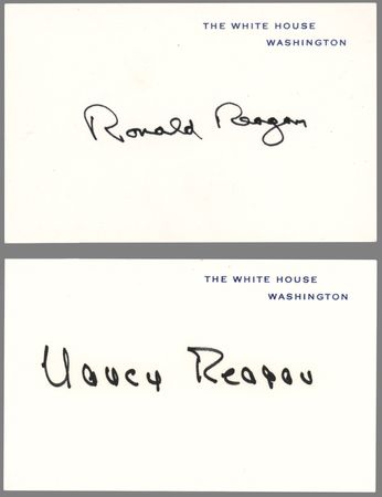 Lot #89 Ronald and Nancy Reagan (2) Signed White