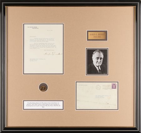 Lot #65 Franklin D. Roosevelt WWII-Dated Typed Letter Signed as President: 