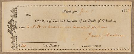 Lot #13 James Madison Signed Check as President - Image 2