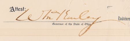 Lot #55 William McKinley Document Signed and $500 Bill - Image 4