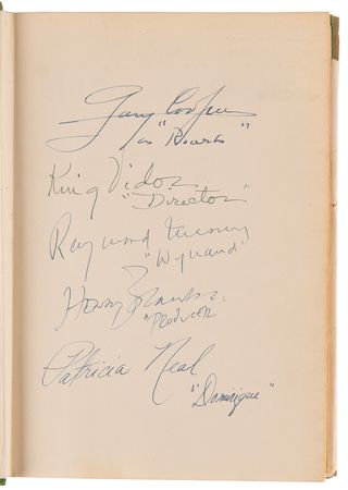 Lot #801 The Fountainhead Cast-Signed Book with Gary Cooper, Patricia Neal, King Vidor - Image 4