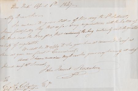 Lot #578 John J. Audubon Autograph Letter Signed, comparing the Dietary Habits of the Horse and Hog - Image 2