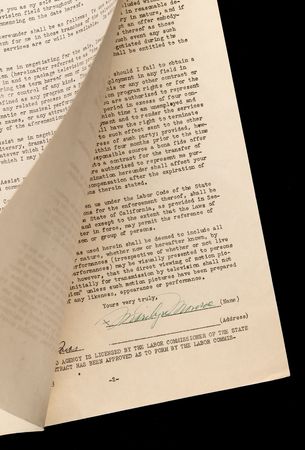 Lot #764 Marilyn Monroe Early Television Contract, Signed on the Brink of Superstardom - Image 1