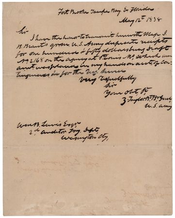 Lot #30 Zachary Taylor Autograph Letter Signed