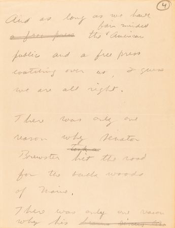 Lot #344 Howard Hughes Handwritten Statement on Defending the Spruce Goose Before Congress - Image 5
