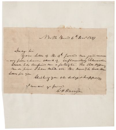 Lot #23 William Henry Harrison Autograph Letter Signed on a 'severe attack of inflammatory Rheumatism' - Image 2