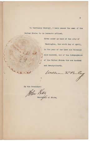 Lot #219 William McKinley Document Signed as President - Image 1