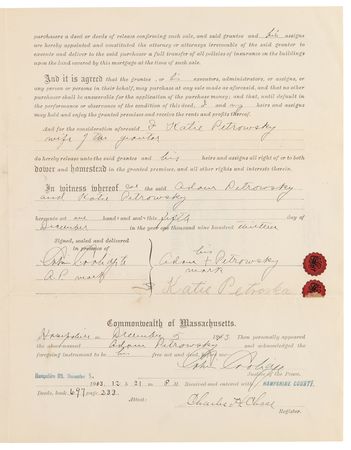 Lot #140 Calvin Coolidge Early Twice-Signed Document - Filled Out Entirely in Coolidge's Hand as the Hampshire County Clerk of Courts - Image 1