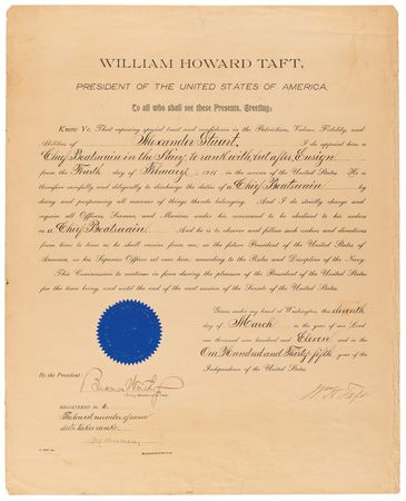 Lot #268 William H. Taft Document Signed as President - Image 1