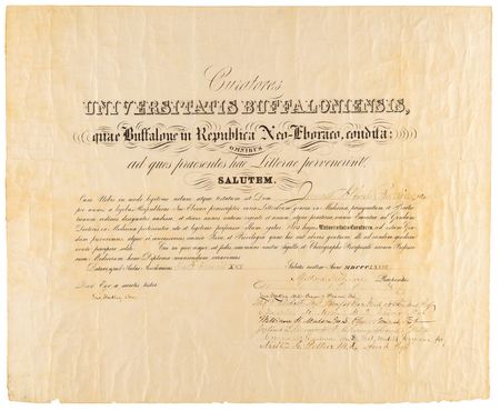 Lot #155 Millard Fillmore Signed University of Buffalo Diploma - Image 1