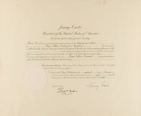 Lot #123 Jimmy Carter Document Signed as President - Image 1
