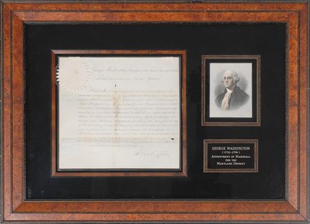 Lot #3 George Washington Document Signed as President, Commissioning One of Sixteen Original US Marshals - Image 1