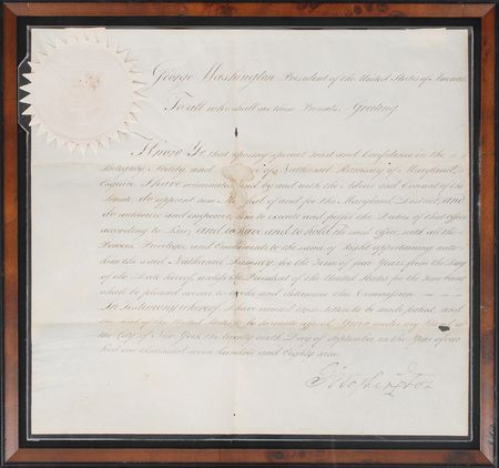 Lot #3 George Washington Document Signed as President, Commissioning One of Sixteen Original US Marshals - Image 2