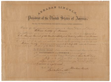 Lot #38 President Abraham Lincoln Appoints a Surveyor General ?for the District of Illinois and Missouri,? Four Days Before the First Battle of Bull Run - Image 2