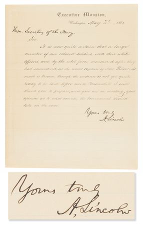Lot #4003 Abraham Lincoln Letter Signed as President on Fort Pillow Massacre of Black Soldiers by Rebels - Image 1