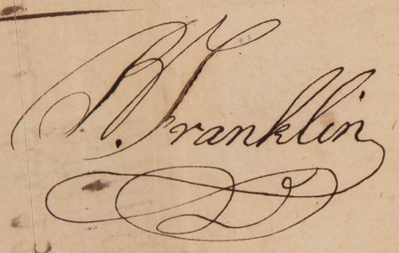 Lot #4007 Benjamin Franklin Document Signed for 