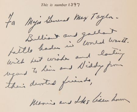 Lot #4005 Dwight D. Eisenhower Signed Ltd. First Edition of Crusade in Europe, Presented to His Future Army Chief of Staff, Maxwell D. Taylor - Image 2