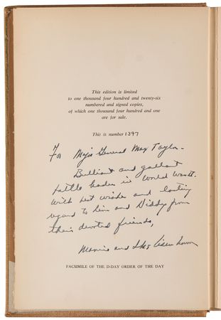 Lot #4005 Dwight D. Eisenhower Signed Ltd. First Edition of Crusade in Europe, Presented to His Future Army Chief of Staff, Maxwell D. Taylor - Image 4