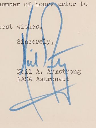 Lot #4028 Neil Armstrong Typed Letter Signed on Preparedness for Extraterrestrial Encounters: 